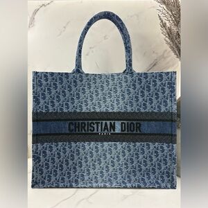 🔥RARE! DIOR•Ombré Denim Oblique Large Book Tote